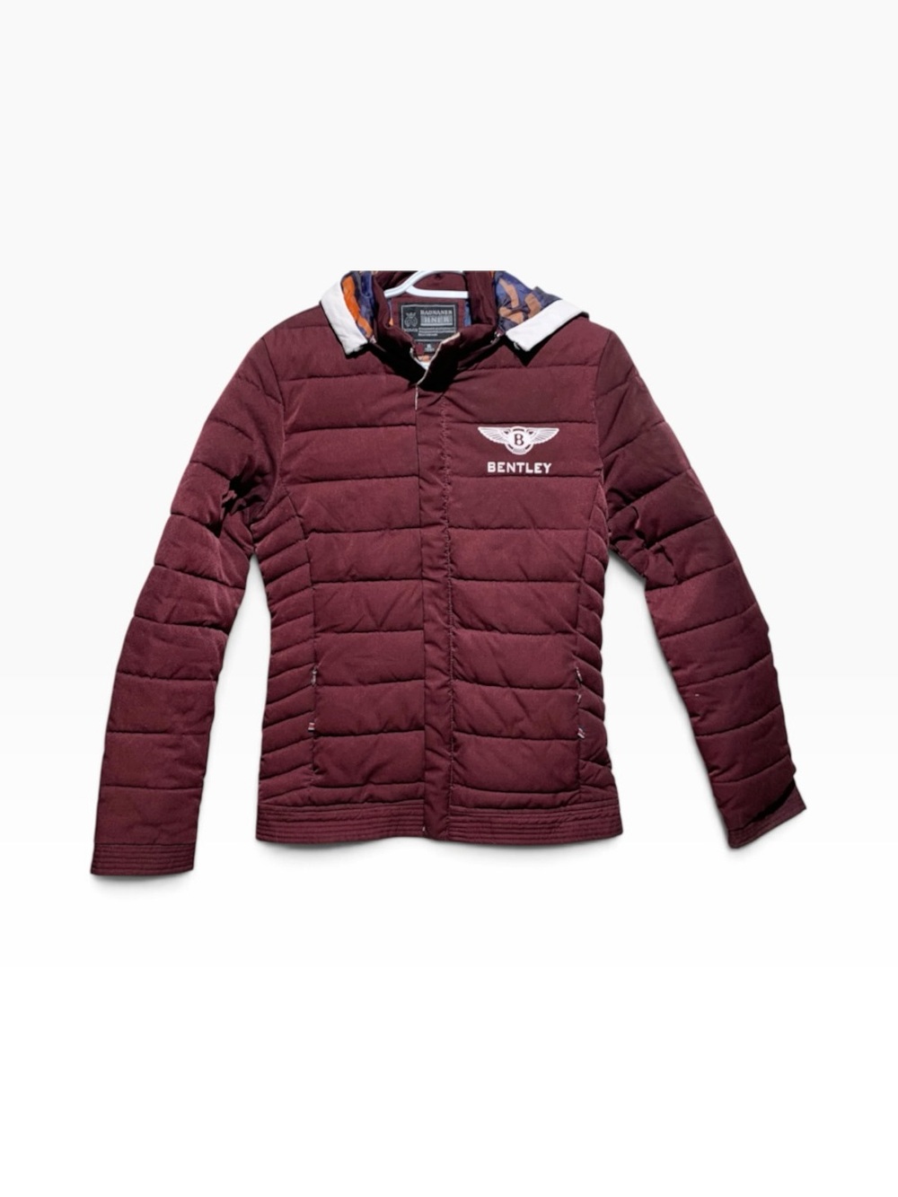 Women’s Quilted Haonner Hner Jacket With “Bentley” Auto Logo Sz XL